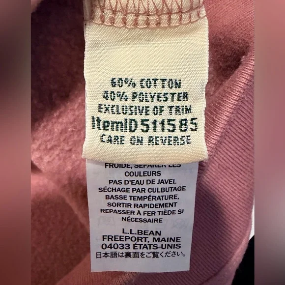 L.L.Bean 1912 Crewneck Logo Sweatshirt Mauve - Picture 6 of 7